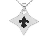 Sterling Silver Fleur De Lis Pendant Necklace with Chain